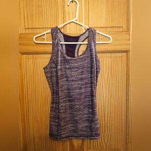 purple striped workout top, size xs